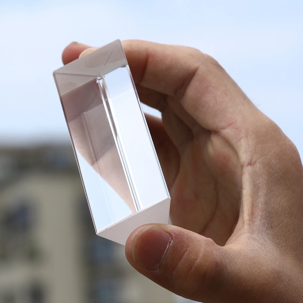 Crystal Optical Glass Triangular Prism 10030mm Precise Cut for Teaching Rainbow Light Spectrum Physics Presentation