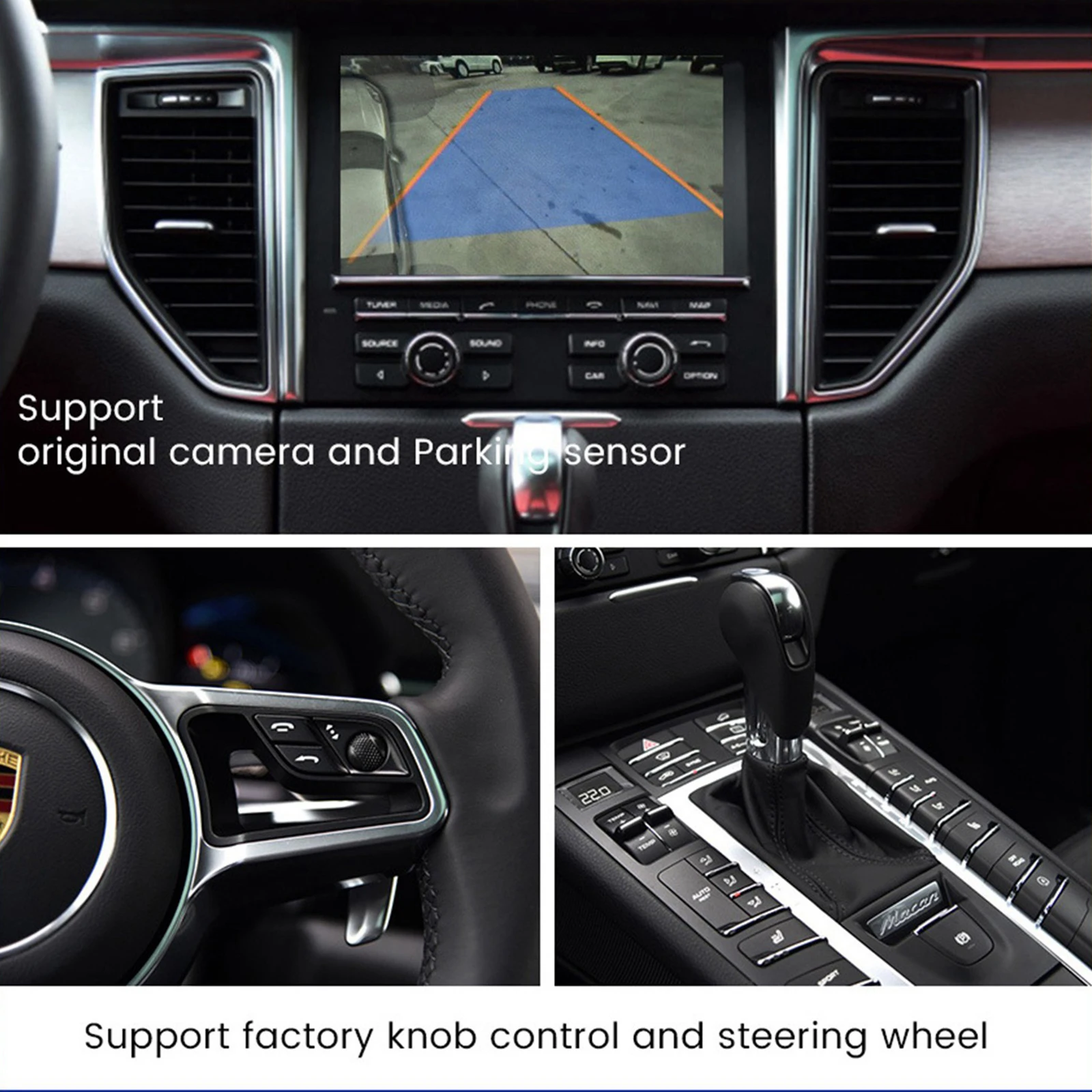 Wireless Carplay Android Auto per Porsche 911 Panamera Cayenne Boxster Cayman Macan 2011-2015 con scatola di decodifica del sistema PCM3.1