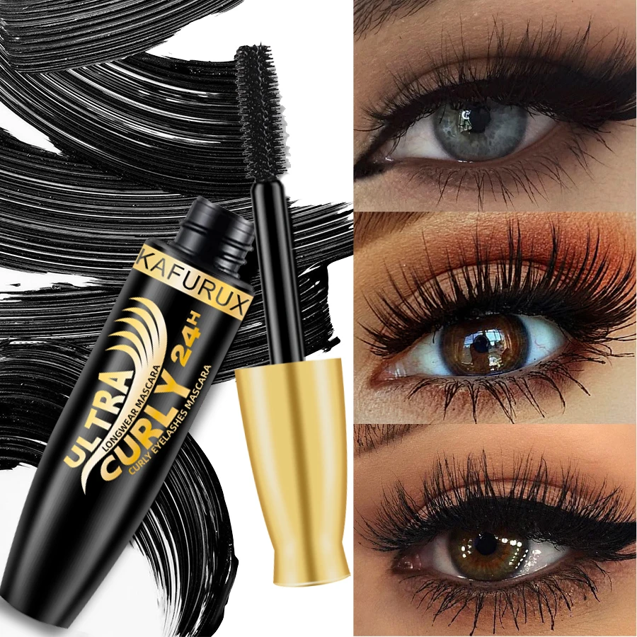 1pc preto 4d rímel espessamento alongamento curling longa duração maquiagem de cílios à prova dwaterproof água fibra líquida rímel cosméticos presentes