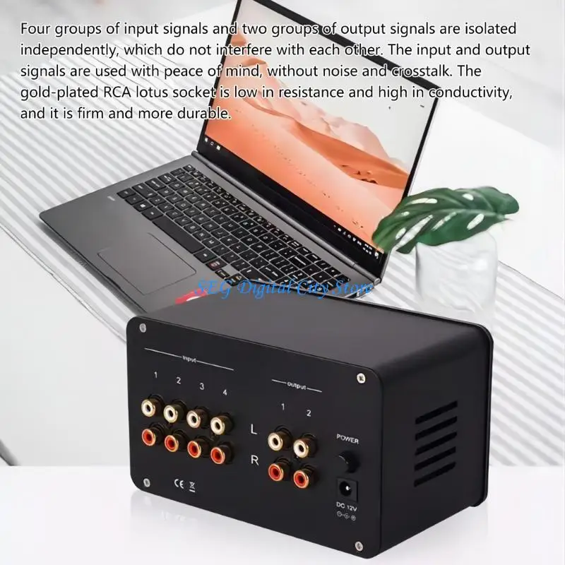 U75B SA1000 Auditory Tube Preamplifier HiFi Sound 4 Inputs 2 Outputs Lossless Audito