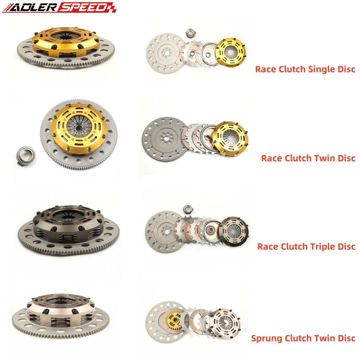 

Для Acura TSX, CSX, ILX, RSX, Honda Civic Si, K20, K24, K-серии: Комплект гоночного/уличного сцепления ADLERSPEED (одинарный/двойной/тройной диск), средний вес