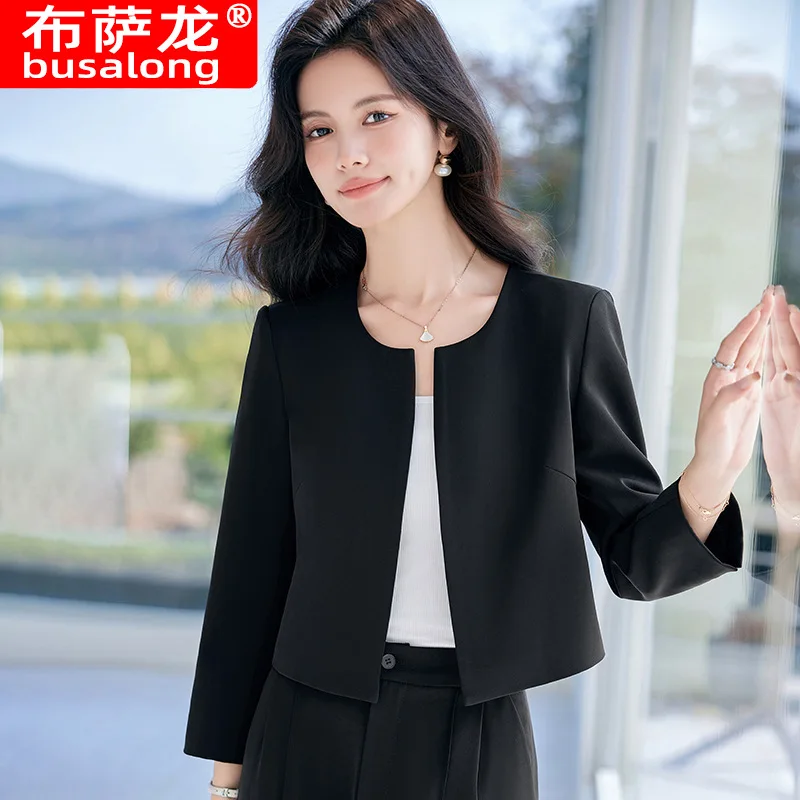 White Short Suit Coat for Women2024Spring and Autumn Small High-Grade Temperament Goddess Style Professional Tailored Suit Suit