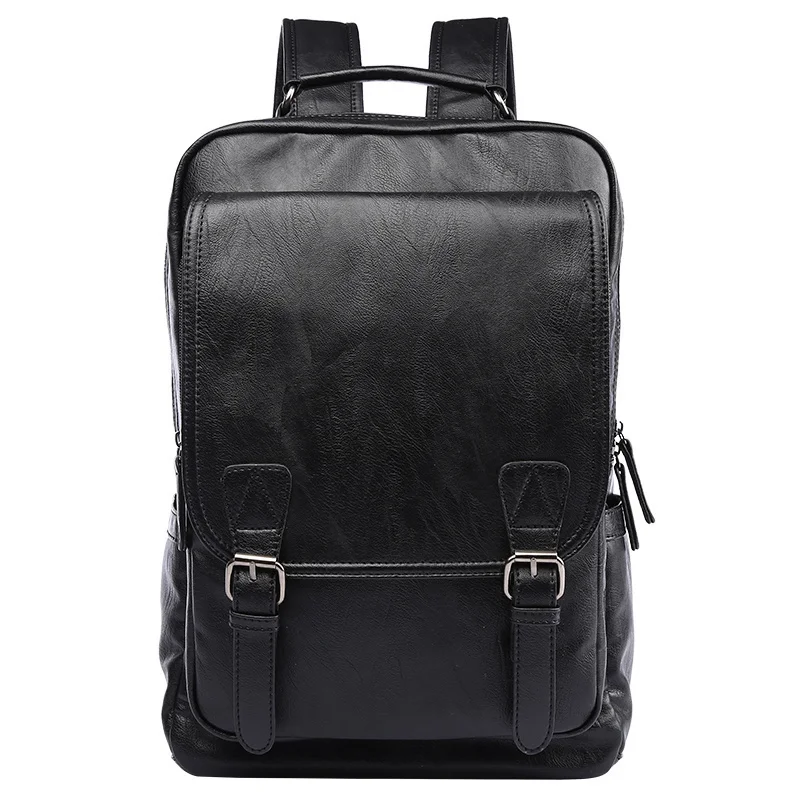 Premium Business Large Capacity Men's Leather Backpack for Casual Commute Mochila 15.6inch Laptop Vintage