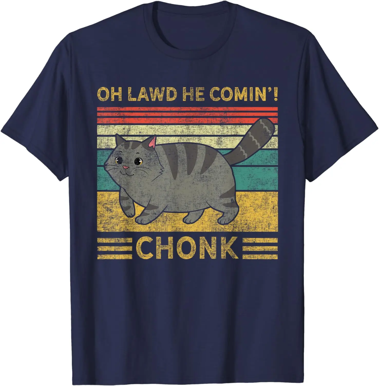 Chonk Cat Scale Meme Funny Retro Style Vintage Cats Memes T-Shirt