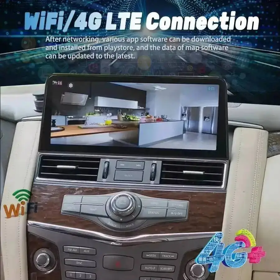 Android For Nissan Patrol Y62 2010-2020 QX80 QX56 For Armada 2021-2024 GPS Car Video Player Radio Multimedia CarPlay Head Unit