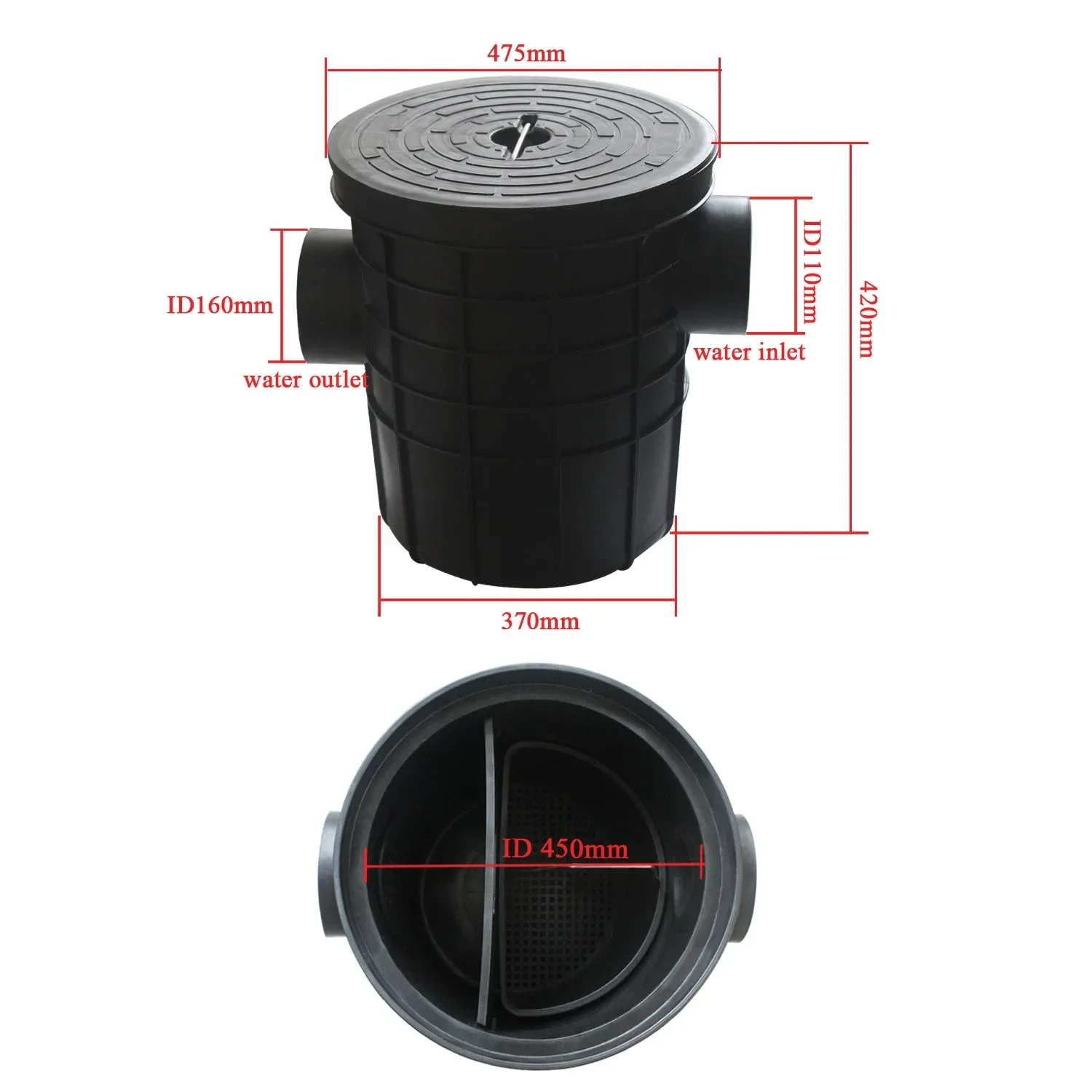 Grease trap kitchen interceptor wastewater treatment factory restaurant wastewater tool oil wastewater seperator black plastic