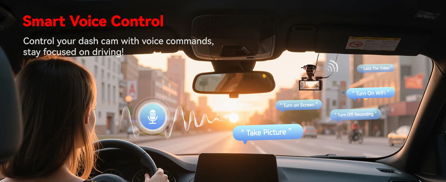 REDTIGER F7N TOUCH 4K Dashcam Starvis 2 IMX675 5,8 GHz WLAN Autokamera für Nachtsicht WDR von vorne und hinten – Detail 9