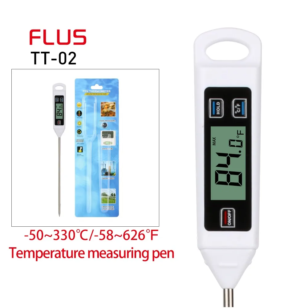 

FLUS Digital Meat Thermometer Cooking Food Kitchen BBQ Probe Water Milk Oil Liquid Digital Temperaure Sensor Meter Thermocouple