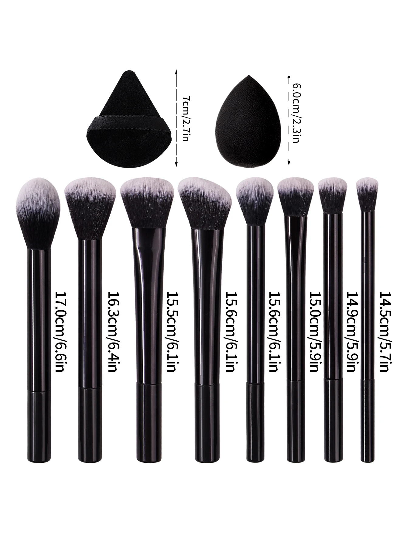 12 pezzi di pennelli per trucco per principianti, set di uova in spugna/puffette per cipria, portatili e morbidi, adatti per trucco base/blush/ombretto