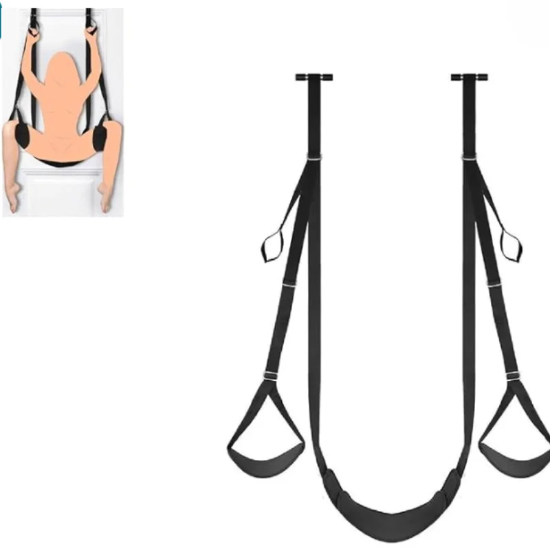 أرجوحة جنسية فوق الباب مع مقعد ناعم وسادة الساق ، وسادة معلقة للكبار ، حزام الساق المنقسم ، ألعاب جنسية للأزواج