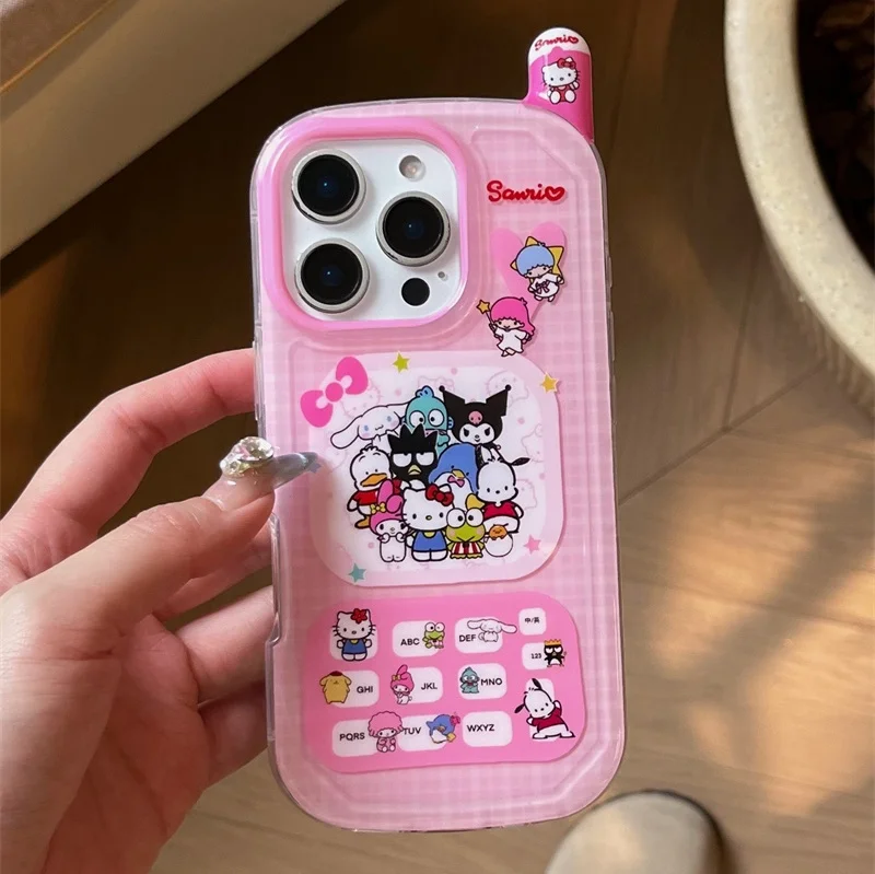 

Cartoon Cute Cinnamoroll Kuromi Hello Kitty my Melody Gemini Phone case For iPhone 13 14 15 16 Pro Max lovely Little Twin Cover