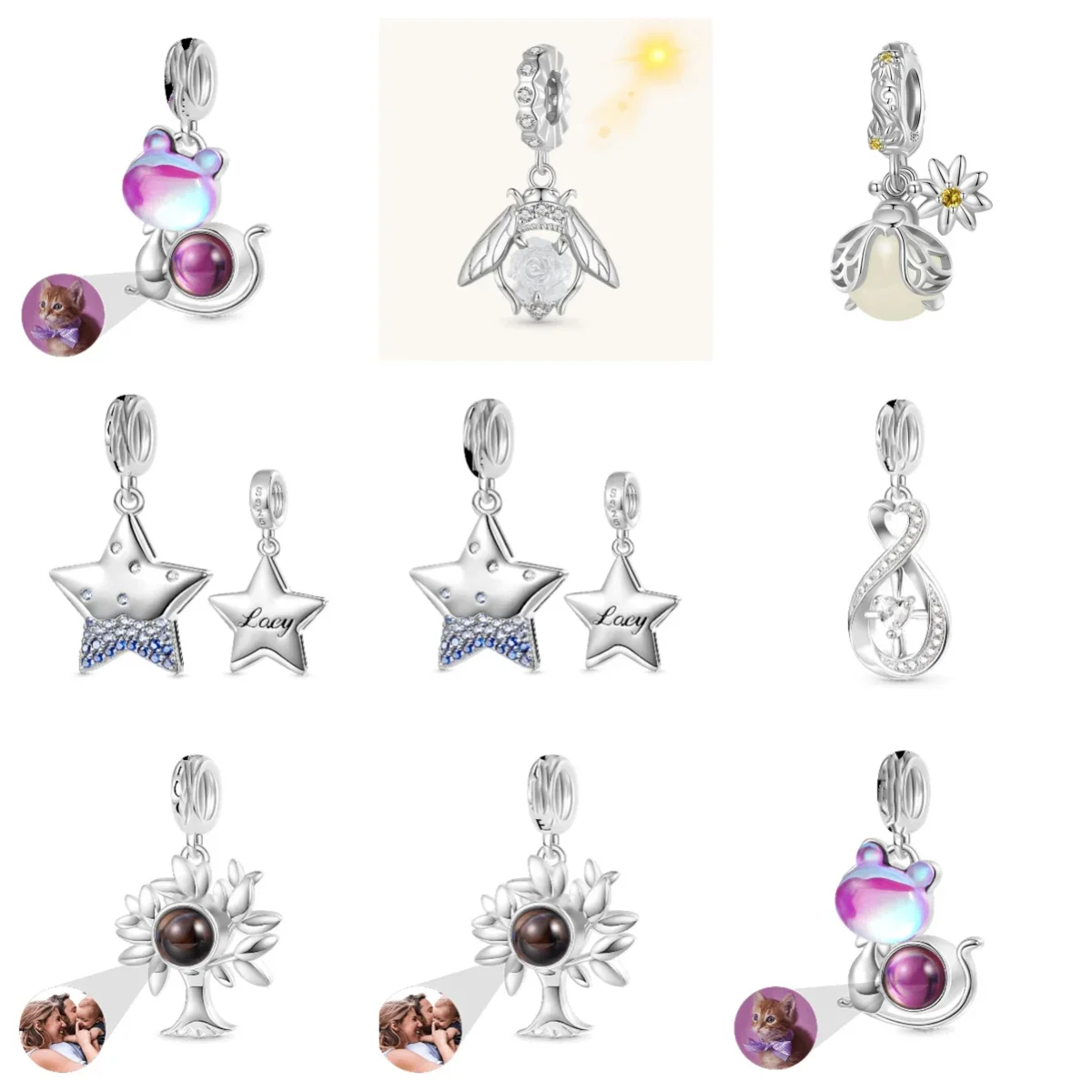 

Pendant Beads Four-leaf Clover Angel Wings Guitar Diy Accessories Pendant String Beads Gift