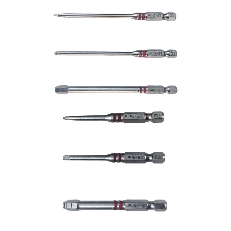 M4YC 3/6Pcs Pagoda Shaped Screwdriver Bits Threaded Hexagonal Shank Screwdriver Bits