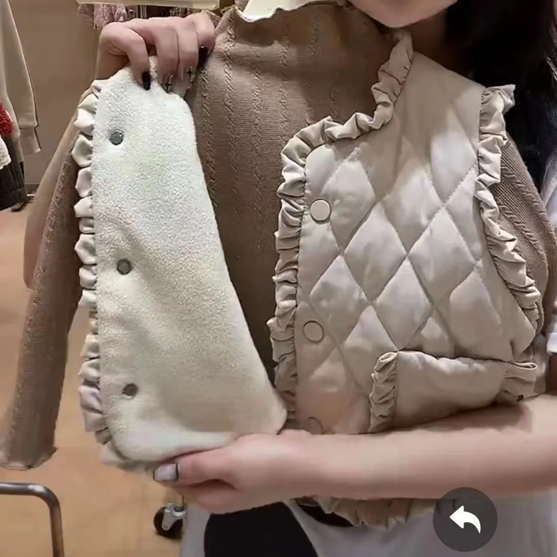 Mode Herbst Winter Einfarbig Warme Westen kinder Ärmelloses Futter Fleece Verdicken Mantel Mädchen Oberbekleidung Baby Kleidung – Detail 6
