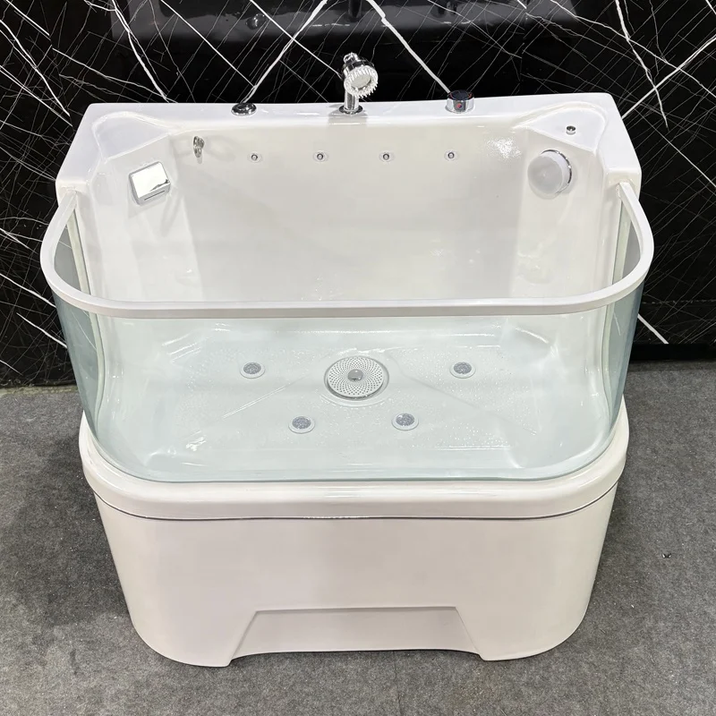 新しいアクリル製自立型ペット用バスタブ、マッサージバスタブ、屋内サーモスタット式ベビースパ（サーフィン用）、ガラス窓付きペット用ドッグプールスパ