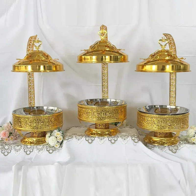 Stainless steel buffet furnace gold-plated heating insulation hanging cover furnace insulation meal furnace food heater