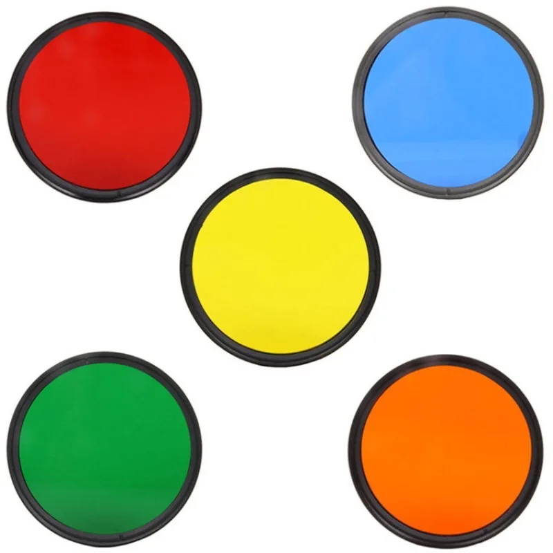 30mm-82mm Camera Color Lens Filter  Red Blue Green Yellow Orange Purple Optical Glass Filter for Photography