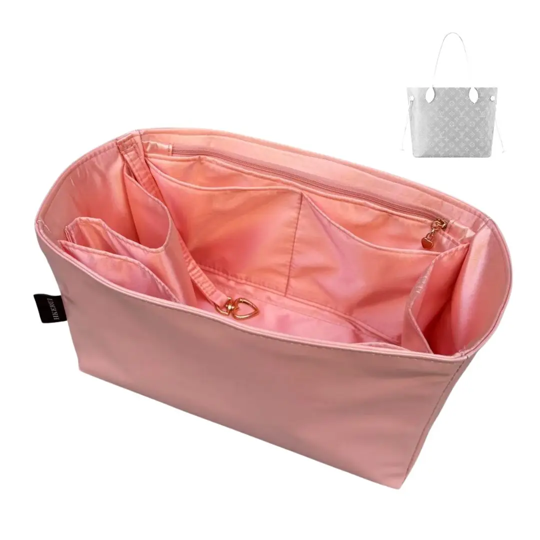 Fits Purse Neverfull bb pm mm gm Organizer Insert Bag Travel Inner Portable Silk Lining Waterproof Vegan Leather with