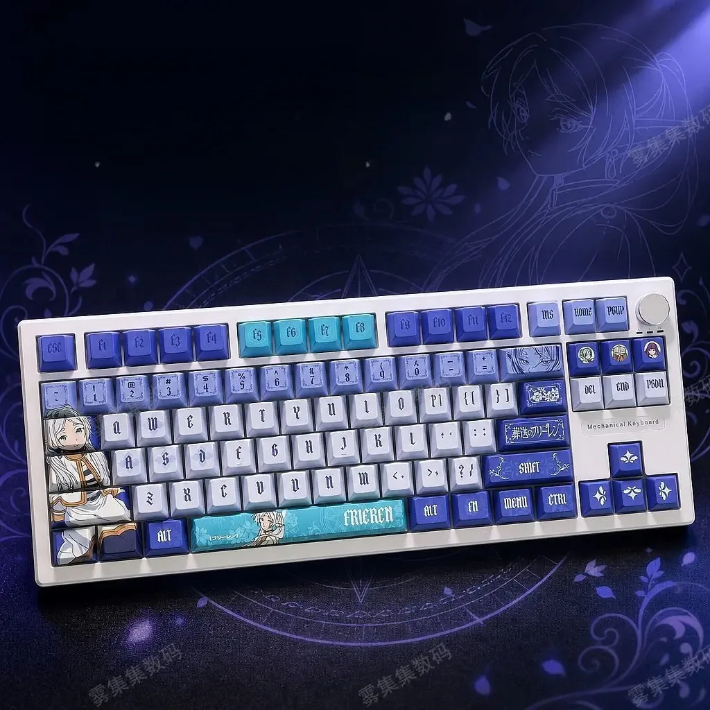 Frieren 5-Sided Dye-Sublimation PBT Keycaps Cherry Profile for Wooting ROG Yemo Mechanical Keyboards