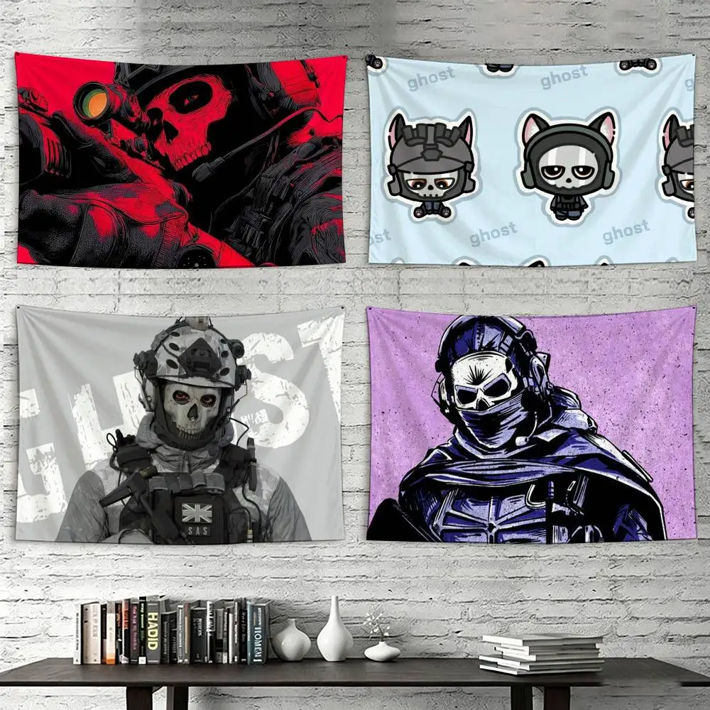 

C-Call of D-Duty Ghost Chibis Flags Wall Hanging Tapestry Outdoor Garage Room Decorative flag Background Blanket