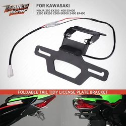 2018-2024 Z400 Z300 Z250 Tail Tidy Staffa targa pieghevole Supporto di registrazione per Kawasaki Ninja 250 400 EX400 EX250