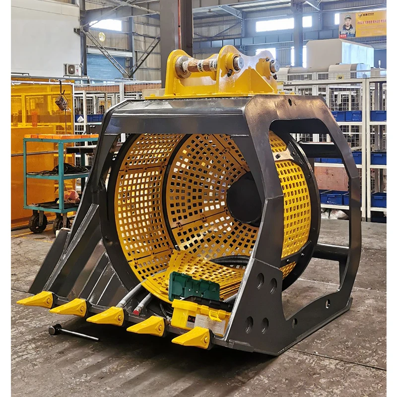 YG  Hydraulic Rotating Screening Bucket Excavator Screening Buckets Rotating Buckte Crusher for Excavator Bucket Crusher