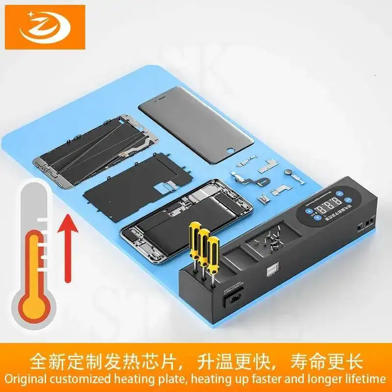 

LCD Screen Separator With LED Dust-free Light Blue Screen Splitter Heating Stage Separator Pad For Phone Pad 15inch Repair Tools