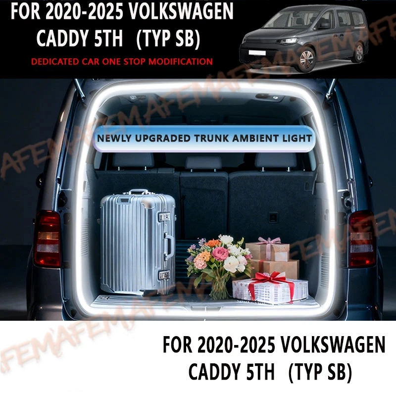 Für 2020-2025 Volkswagen Caddy 5. Generation LED-Lichtleiste für den Kofferraum, Dekorative Innenbeleuchtung, Atmosphärisches Gepäckraumlicht – Detail 1