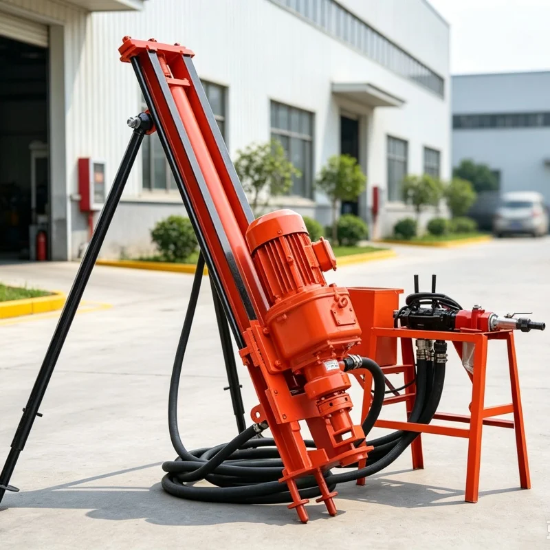 Customized Stand‑mounted Triangle DTH Drilling Rig, Pneumatic Rock Drill for Quarry Slope Bolt Support
