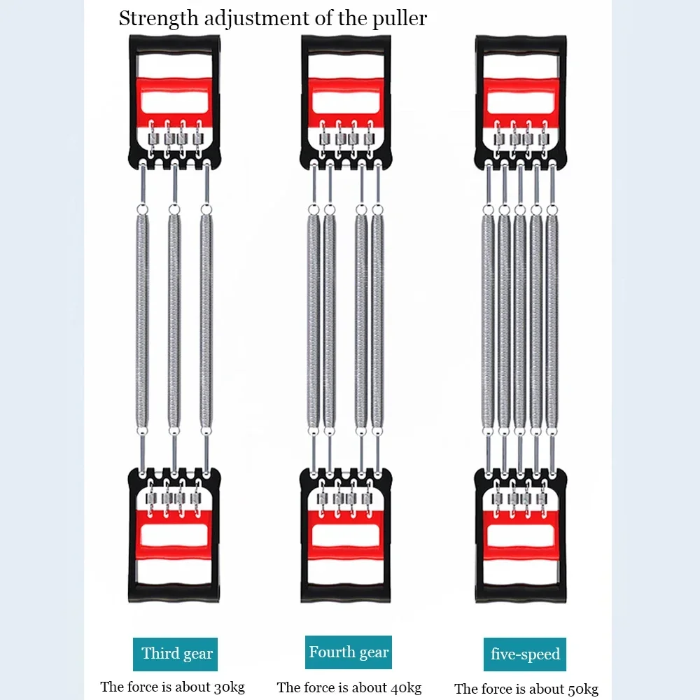 Extenseur de poitrine réglable, équipement d'exercice musculaire, poignées amovibles, 5 cordes, système d'exercice, entraîneur de force de bande pour la maison