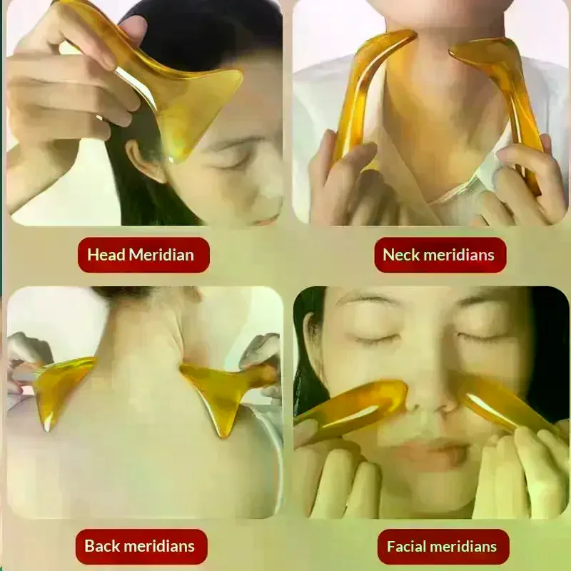 /JCS/Triangle Shaped Beauty Guasha Massage Board Resin Acupuncture Shiatsu Tool Facial And Full Body Universal Tired Relax 1Pcs