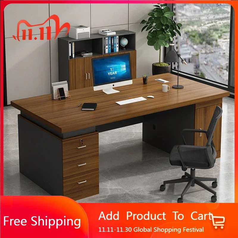 

Standing Wooden Office Desk Study Modern Computer Executive Office Desk Bedroom Home Organizers Meuble Bureau Trendy Furniture