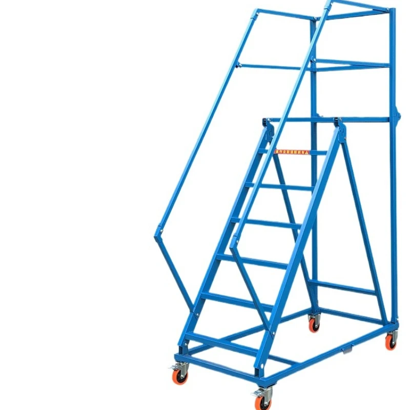 Household foldable climbing car maintenance tally pickup climbing ladder, attic platform operation ladder folding