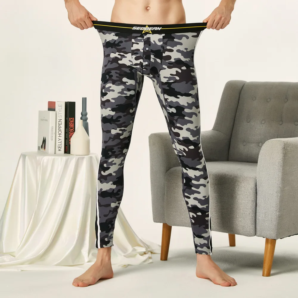 Autumn new men's long johns brand cotton camouflage men's long johns leggings 10401