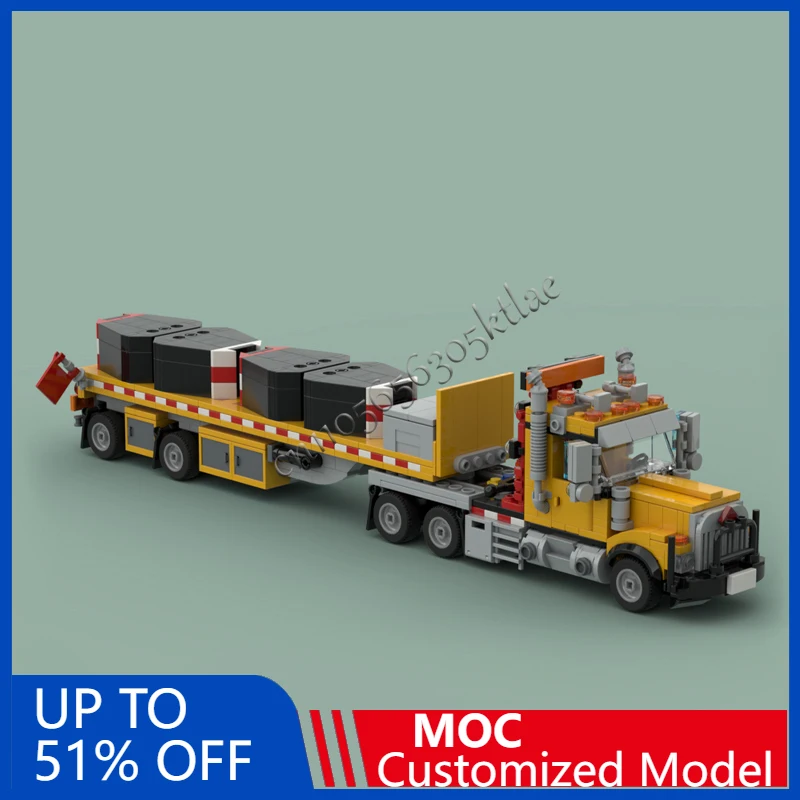 

NEW 804 PCS Customize MOC Urban Construction Site Cranes Construction Truck And Flatbed Trailer Education Assembly Toy Kid Gift