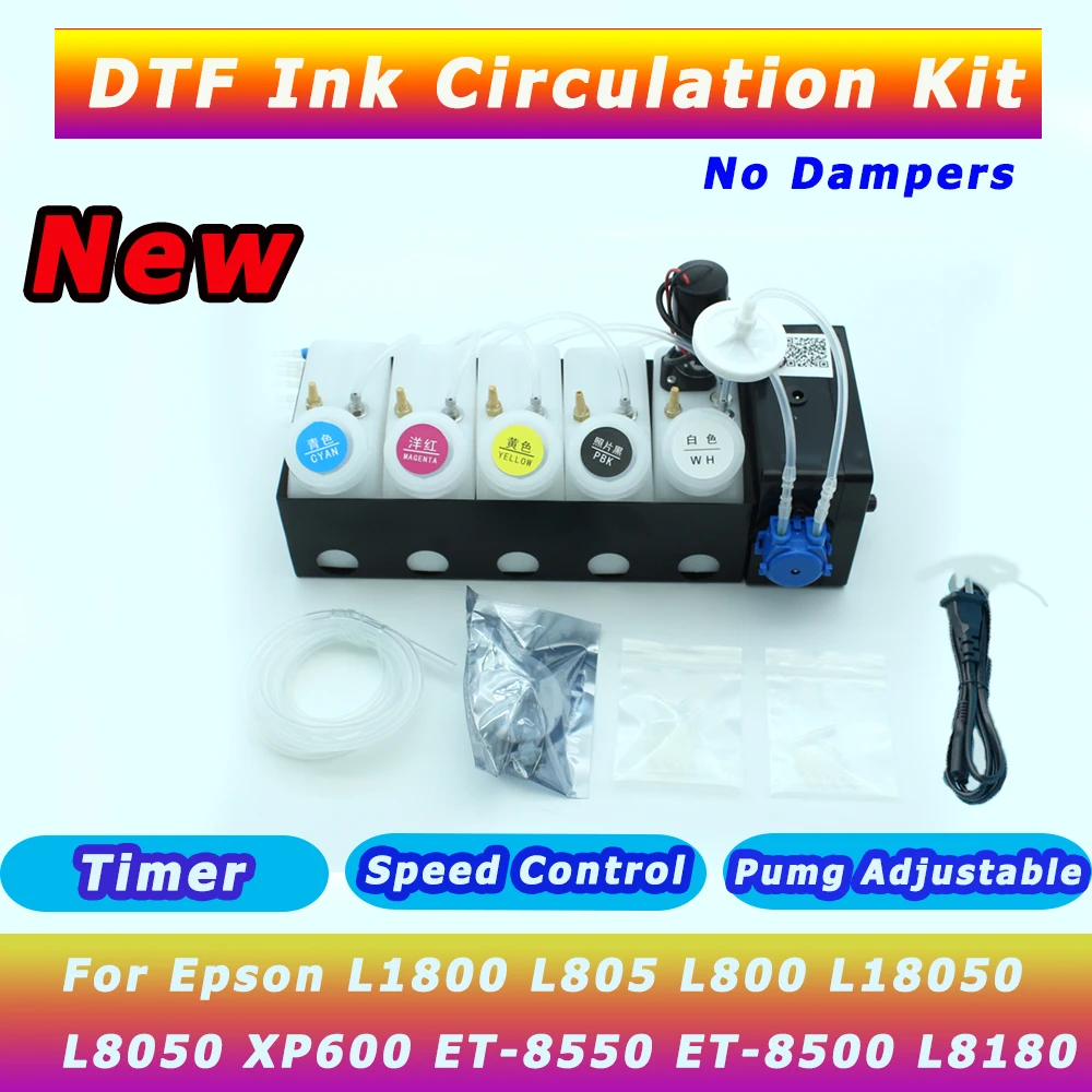 DTF Ink Circulation Kit CISS Tank Stirrer For Epson 8550 L1800 L800 L18050 L8050  XP600 Printer Et8550 White Circulator