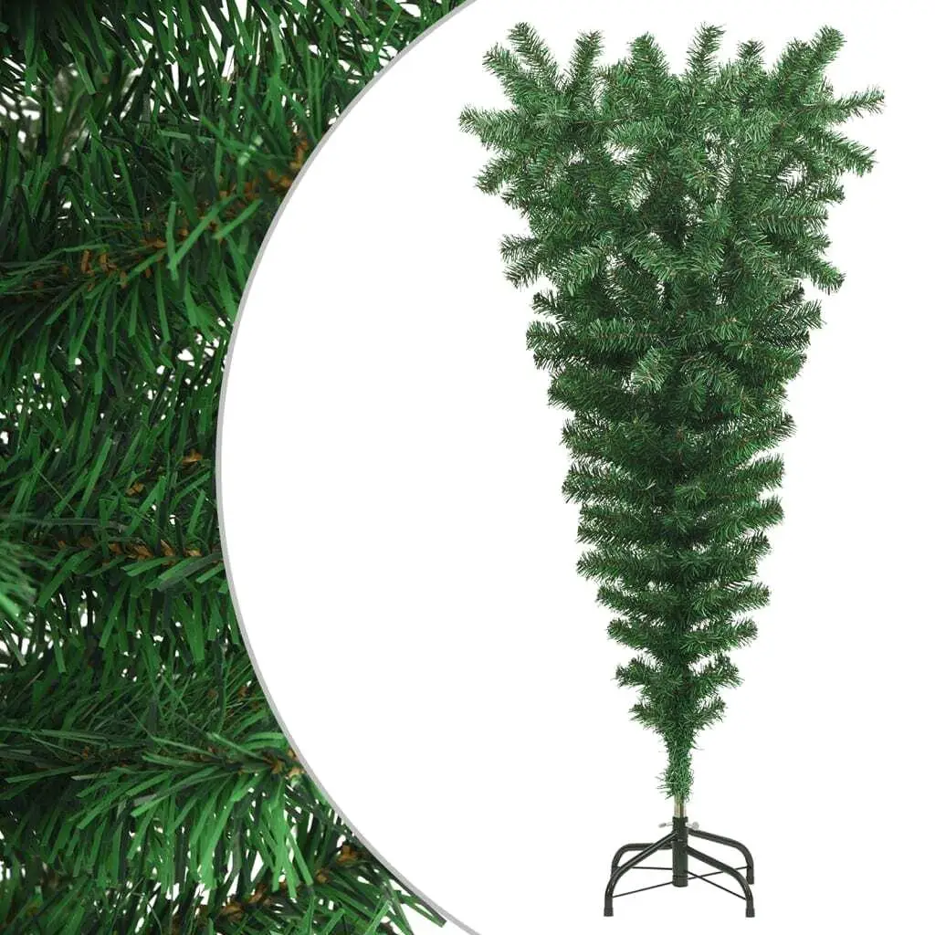 150 cm Upside-Down Green Artificial Christmas Tree with Stand - Perfect Holiday Décor