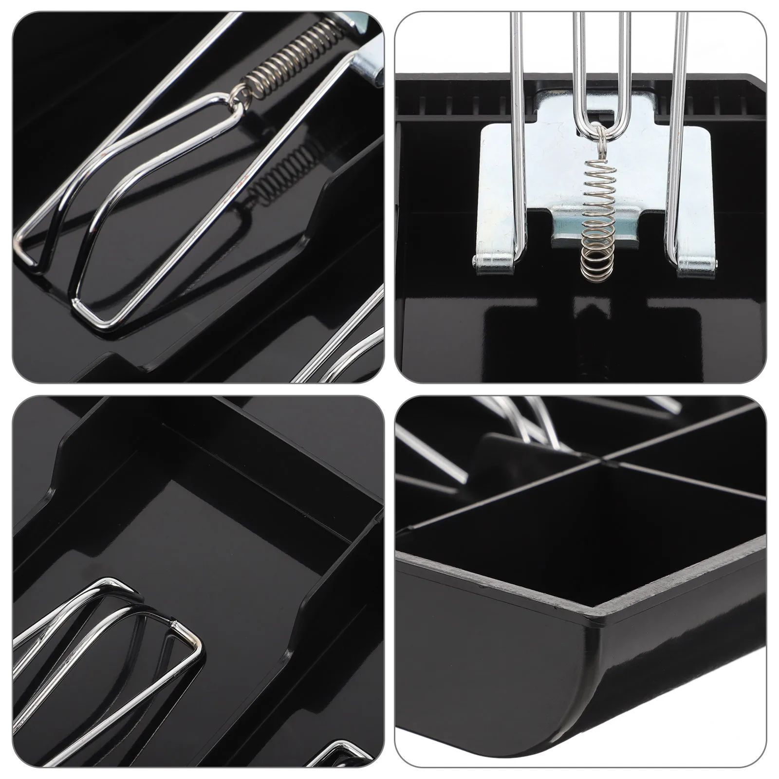 

Cash Register Drawer Tray 3 Bill 3 Coin Compartments Black Money Organizer for Restaurants Supermarkets Cash Storage Folder