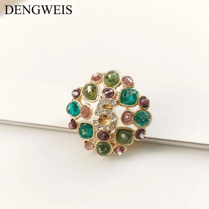 Hochwertige, modische, luxuriöse Metallknöpfe mit Strass-Schaft für Damen, Mantel, Kleidungsstück, Nähzubehör, DIY-Bastelbedarf, 6 Stück – Detail 4