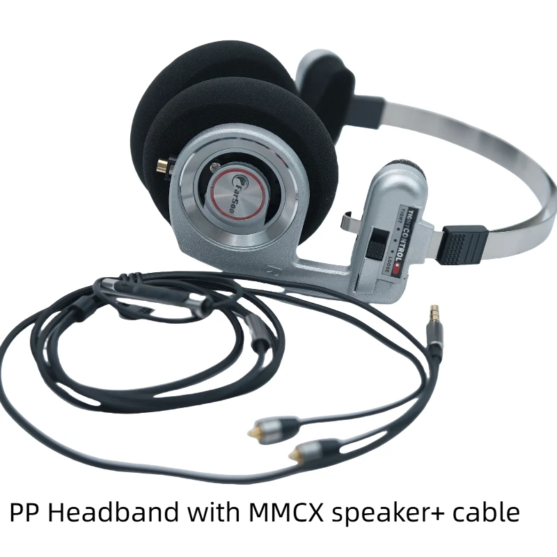 Farsoo DIY PP headphone with MMCX speaker mmcx Bluetooth 3.5mm cable hifi stereo foldable retro classic headset with microphone