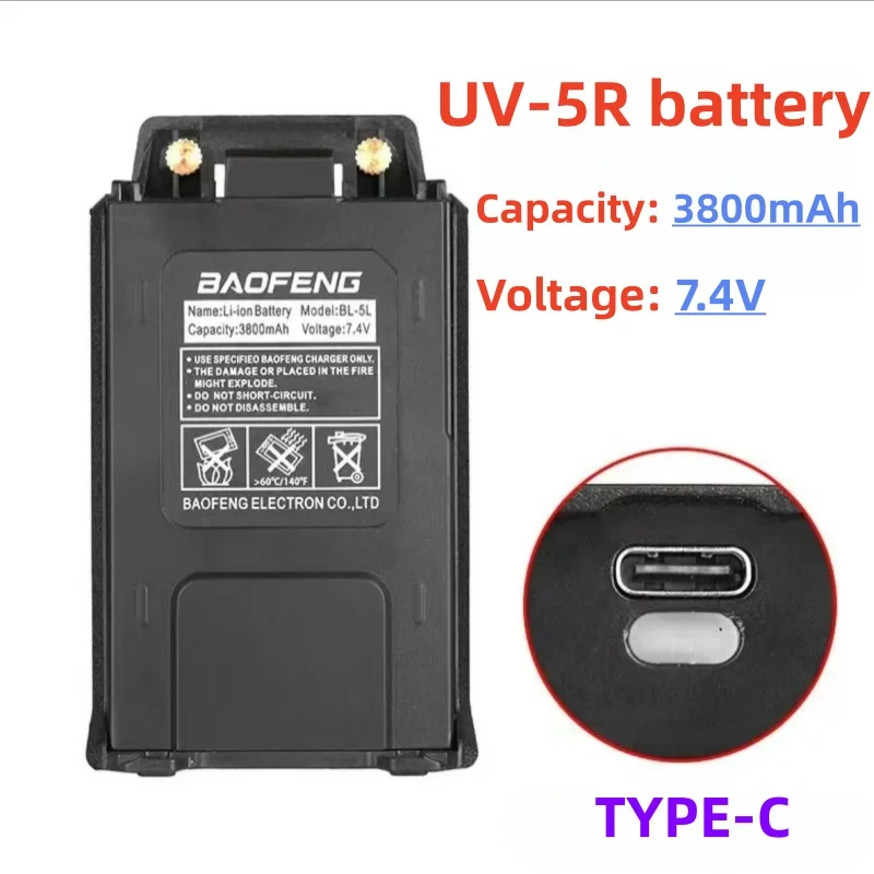 New Thickened and USB BL-5 7.4V 3800mAh Rechargeable Lithium Battery  for Baofeng UV-5R UV-5RE Two Way Radio