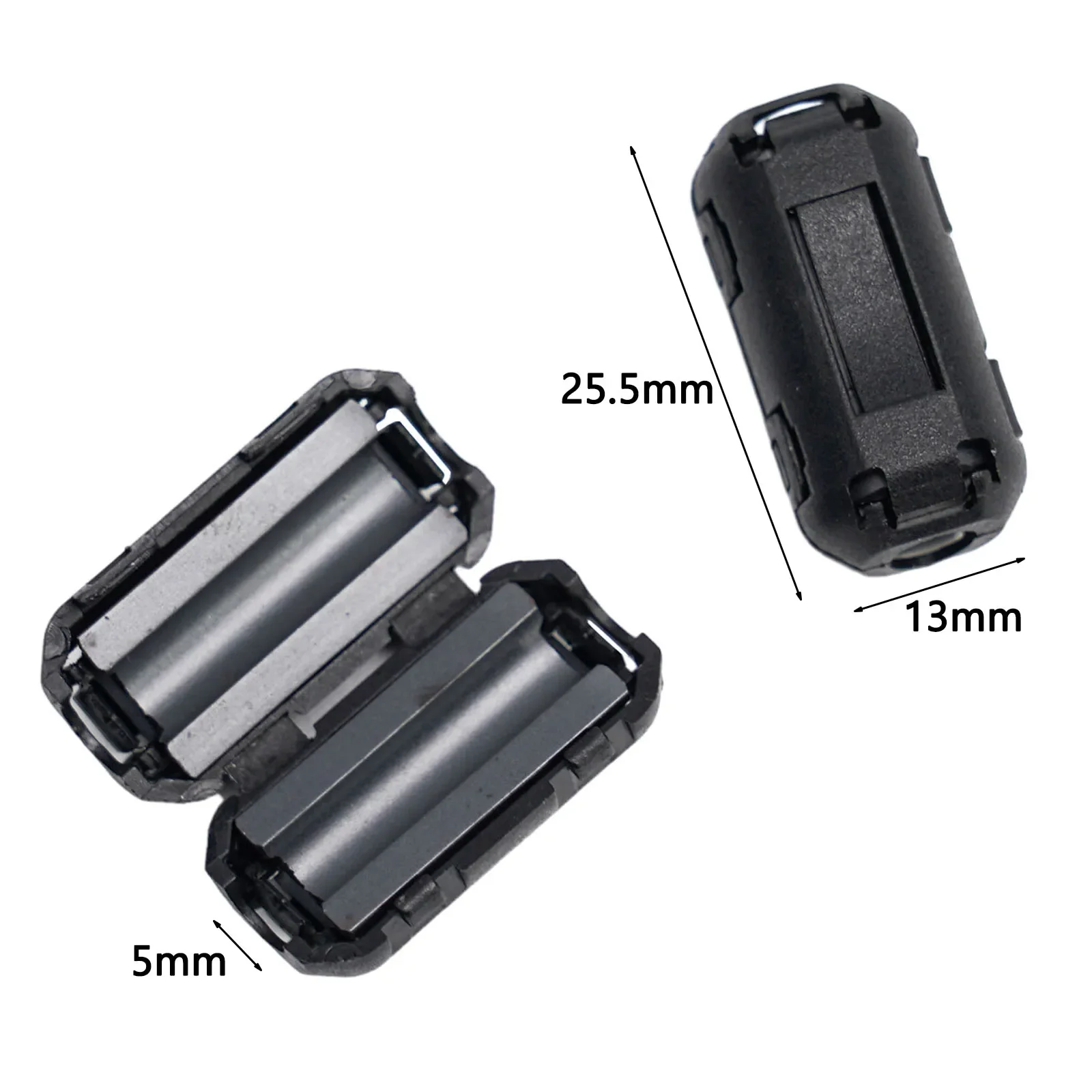 2/5pcs Ferrite Core Cord Ring Noise Filter 5mm For Noise Suppressor Filter Ring Cable Clip-On Wire Power Cord Video Cables Tool