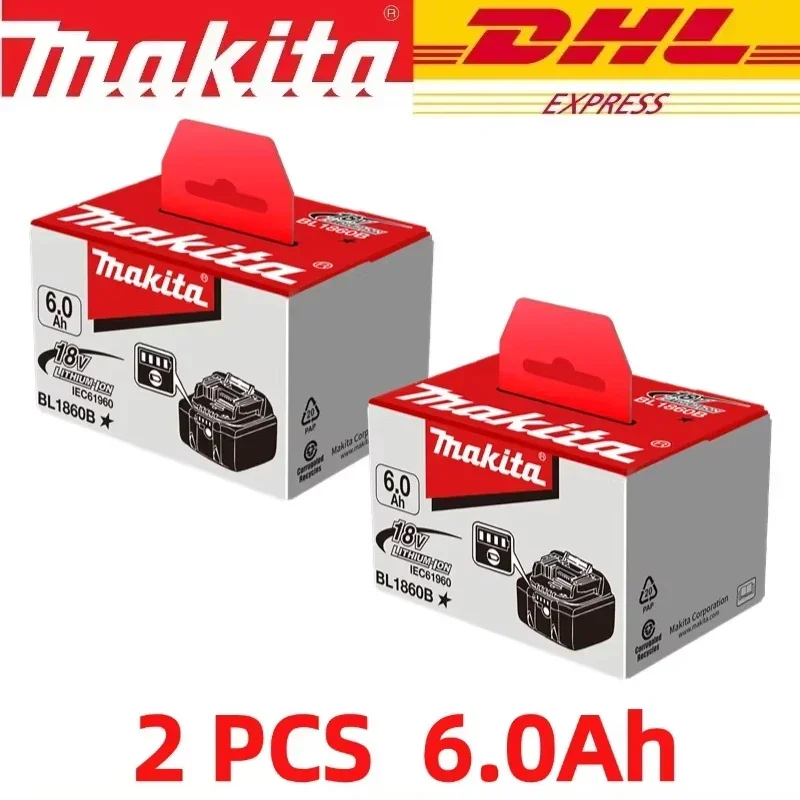 100% Originele Makita 6Ah/5Ah voor Makita 18V Batterij BL1830B BL1850B BL1850 BL1840 BL1860 BL1815 Vervangende Lithium batterij