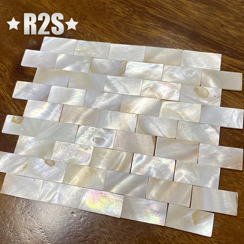 100pcs rectangle FanshapePure White Color  Shell Mother of pearl mosaic tile for Crafts DIY Decoration