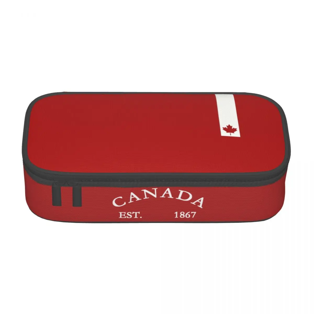 Customized Canada Flag Kawaii Pencil Case Boy Girl Big Capacity Canadian Maple Leaf Pencil Bag Pouch Students Stationery