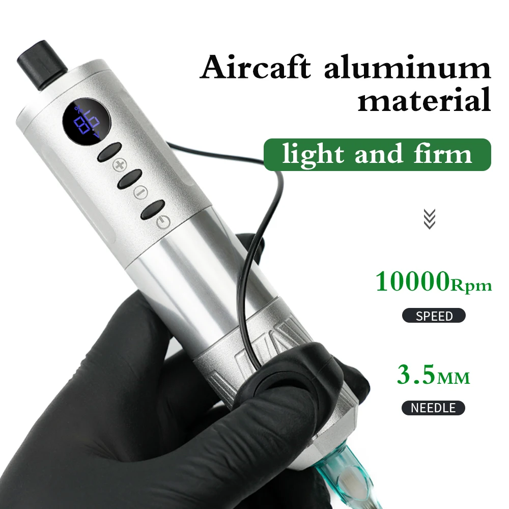 Professional Wireless Tattoo Pen Coreless Motor 1450 mAh Tattoo Power Low Noise Body Artist Painting Permant Makeup Machine Kit
