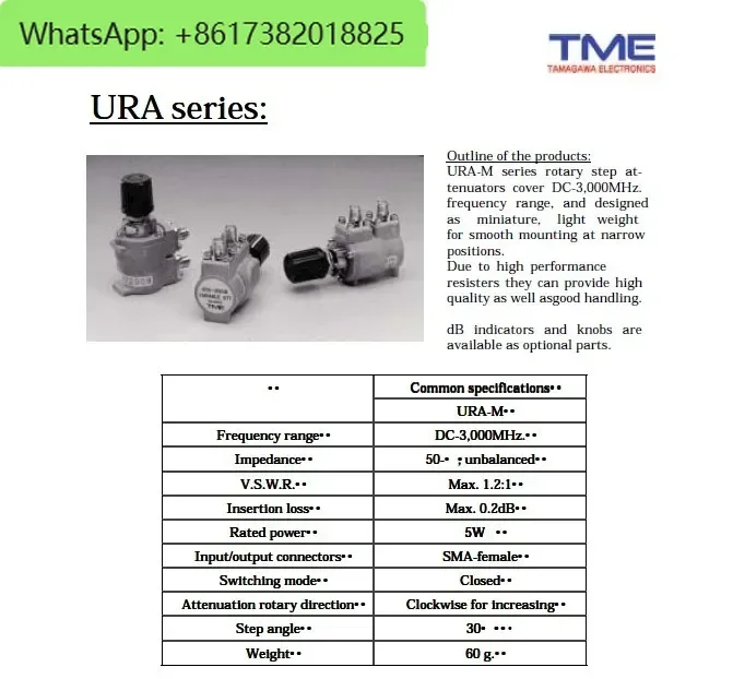 Importato DC-3GGHz 1dB 0,2dB passo di precisione passo/regolabile/attenuatore manuale