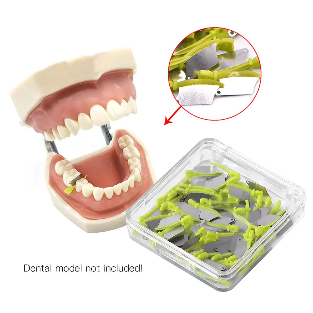 AZDENT 50Pcs/Box Dental Prime Teeth Interproximal Plastic Wedge Guard With Metal Protection Steel Matrix Dentist Equipment Tools