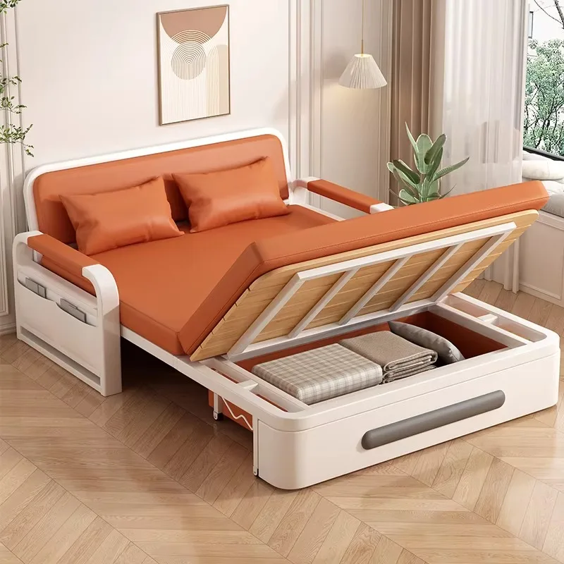 Sofá cama individual pequeño plegable con almacenamiento Sofá cama esquinero para salón