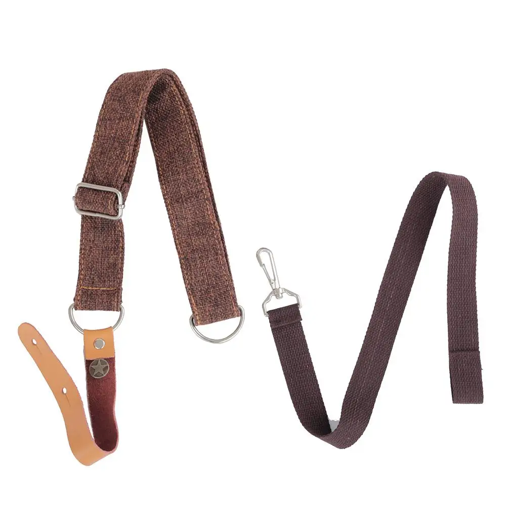 Ukulele Strap Cotton Leather Adjustable No Tail Nail Neck Pressure Relief for Ukulele Guitar Use